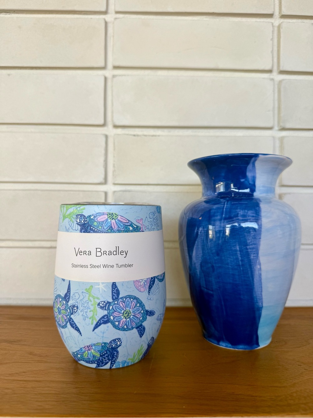 Vera Bradley Stainless Steel Wine Tumbler * 12oz Turtle Dream * NWT